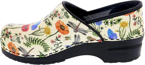 Vista 3 de BJORK Swedish Comfort - Zuecos de cuero para mujer, con estampado profesional