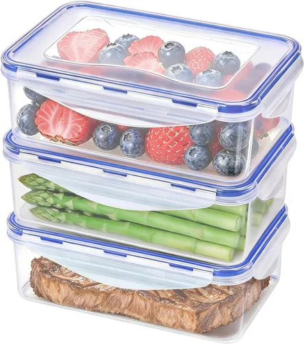 Vista 15 de KIGI Juego de recipientes para almuerzo con recipientes pequeños, almacenamiento de alimentos de 3 compartimentos para preparación de comidas