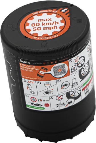 Vista 4 de Kit de movilidad para neumáticos de automóvil Sealair2k de Aircom, reparación de pinchazos de neumáticos de emergencia, 5903707591084, reemplazo