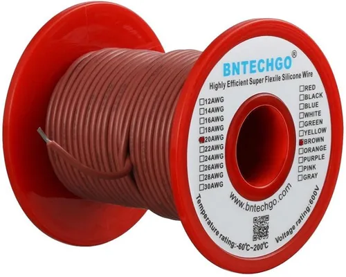 Vista 13 de BNTECHGO - Kit de cables de silicona de 7 colores calibre 20, cada uno de 25 pies de largo, cables de cobre estañado trenzados y flexibles