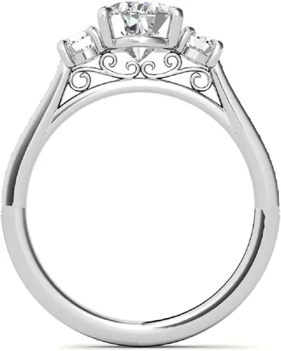Vista 2 de Anillo de compromiso hecho a mano de plata 925, oro sólido de 10 K14 K18 quilates, anillo solitario de moissanita de corte pera de 2 quilates