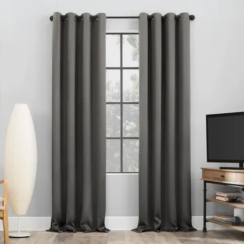 Vista 21 de Sun Zero Nordic - Juego de 2 paneles de cortinas 100 % opacas con ojales, calidad de teatro, reducción de ruido, 52 x 84 pulgadas, verde salvia