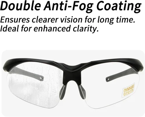 Vista 3 de YIFAN Z87 - Gafas de pickleball de seguridad anti niebla y arañazos para hombres y mujeres con marco negro Envoltura 100% protección UV