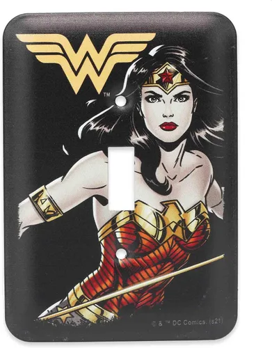 Vista 8 de DC Comics - Placa de interruptor de pared de metal en relieve de Batman de la Liga de la Justicia, decoración de placa de interruptor de Batman