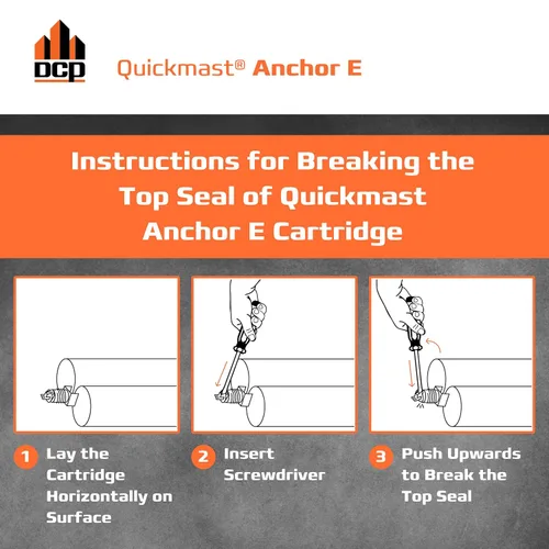 Vista 8 de DCP Quickmast Anchor E - Epoxi de anclaje de hormigón – Dos partes, cartucho doble, sistema epoxi de ajuste rápido para barras de refuerzo, varillas
