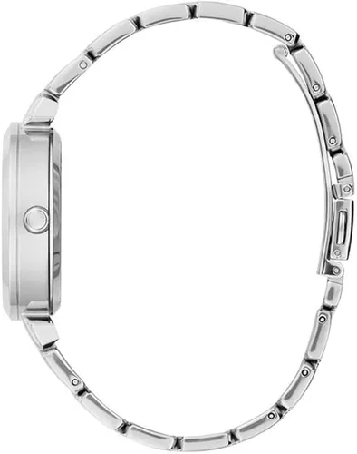 Vista 3 de GUESS Reloj para mujer de 1.299in, correa plateada con esfera plateada y caja plateada, Tono plateado