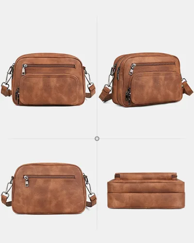 Vista 8 de FADEON Bolsos cruzados para mujer y mochila para laptop Colección Marrón