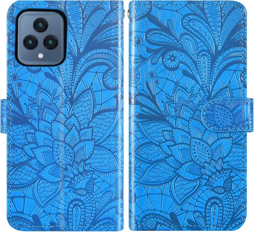 Vista 5 de Asuwish Funda de teléfono para T-Mobile Revvl 6 5G 2022 con protector de pantalla y funda de cartera de encaje con soporte para tarjetas Tmobile