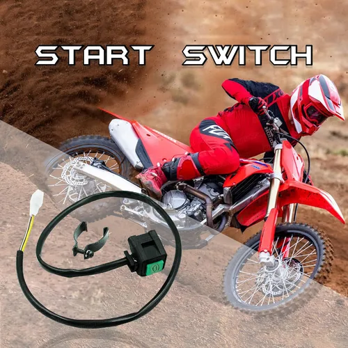 Vista 2 de Interruptor universal de manillar para arranque de motor de motocicleta ATV UTV, botón verde