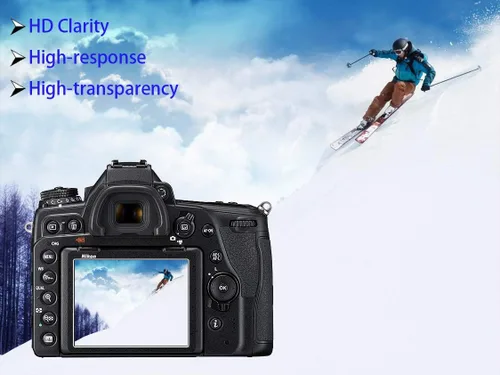 Vista 2 de TOP+Protector de pantalla para cámara Nikon D7500 (para accesorios), [2+2 piezas] Cubierta protectora de cristal de alta definición 9H de dureza