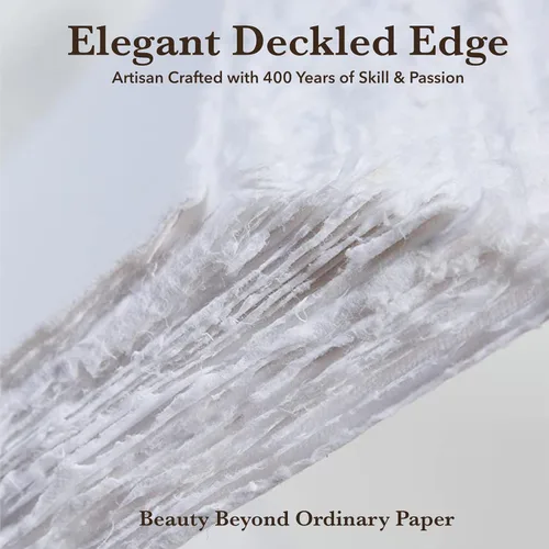 Vista 4 de Wanderings A4 Handmade Deckle Edge Paper (50 Sheets) + 50 White Envelopes (6x9) Bundle