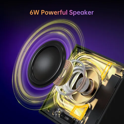 Vista 2 de Divoom TimeBox Evo - Pixel Art Bluetooth Speaker with 16x16 LED Display APP Control - Cool Animation Frame & Gaming Room Setup & Bedside Alarm