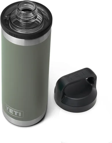 Vista 18 de YETI Rambler Botella de 18 oz, aislada al vacío, de acero inoxidable con tapa Chug, negro