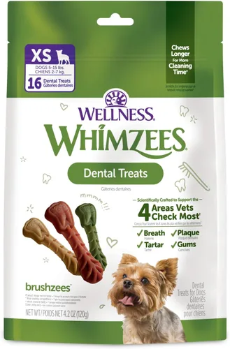 Vista 11 de WHIMZEES Wellness Freshzees Golosinas dentales para perros, barra de tamaño extra pequeño, (56 unidades)