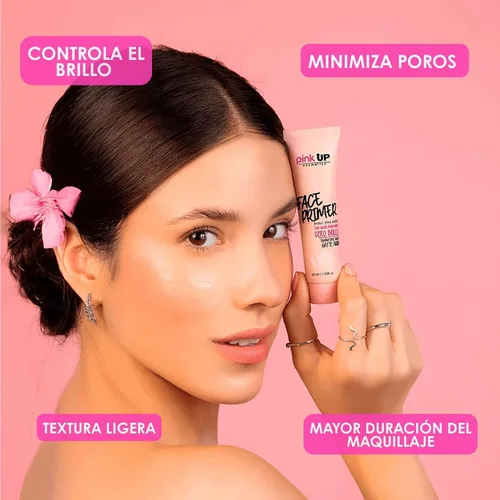 Vista 3 de PINK UP Imprimación facial Prepara la piel para el maquillaje Acabado mate con efecto porcelana Extiende la duración del maquillaje Minimiza