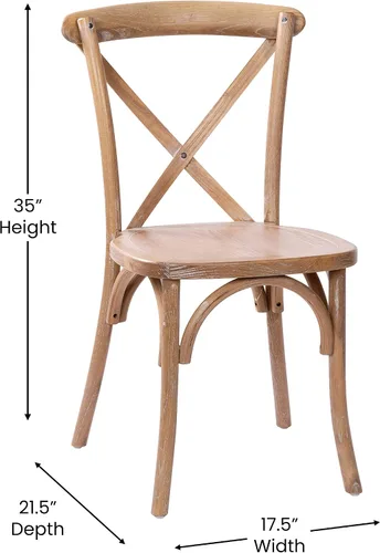 Vista 3 de Flash Furniture Advantage Medium con silla X-Back de grano blanco Grano blanco medio