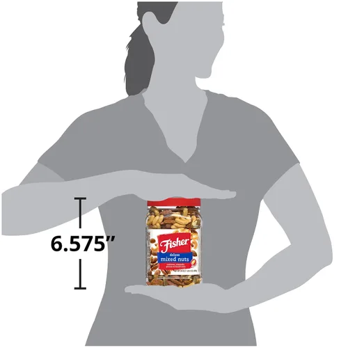 Vista 8 de Fisher Snack Deluxe Mezcla de Frutos Secos, 24 Onzas, Anacardos, Almendras, Nueces Pecanas, Nueces de Brasil, 100% Reciclable, Bocadillos Saludables
