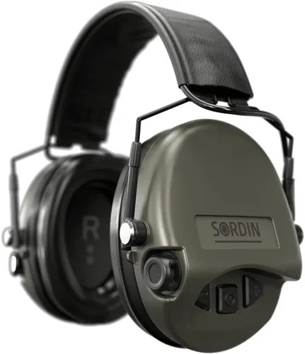 Vista 8 de Sordin MIL AUX SFA Ear Muffs - Active and Electronic Military Ear Defenders w/ 31 dB SNR Attenuation Ring - Tactical Earmuffs