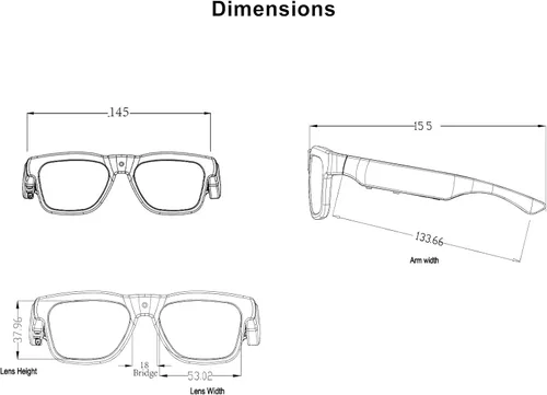 Vista 7 de OHO 4K Ultra-Lightweight Smart Glasses, AI Chat & Real-Time Translation, OHO App Supported, Record-While-Charging, UV400 Lens