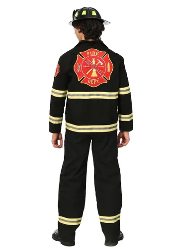 Vista 2 de Disfraz uniforme negro de bombero para hombre Multicolor