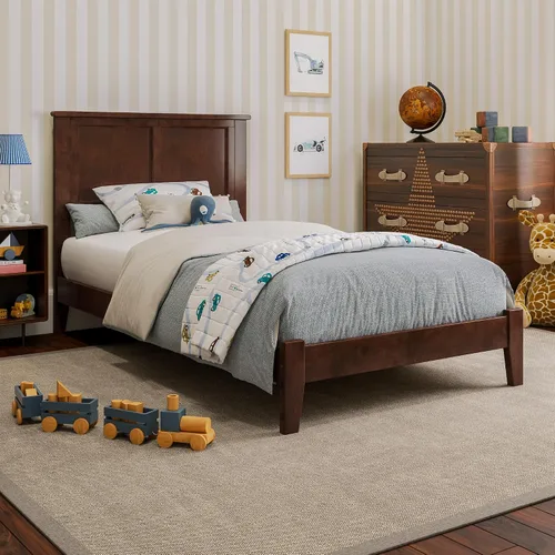 Vista 15 de AFI, Madison King - Cama con plataforma de madera maciza de perfil bajo, color espresso