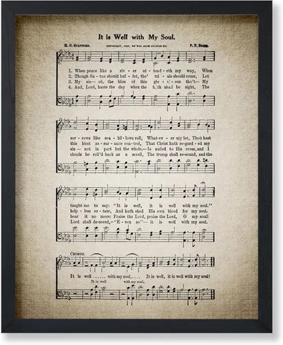 Vista 27 de Poster Master Póster de partitura de música vintage, impresión de himno retro, regalo para músico, amigo, "How Great Thou Art, himno, verso