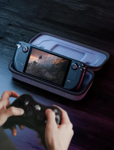 Vista 8 de JSAUX BG0102 - Funda de transporte compatible con Steam DeckSteam Deck OLED, funda protectora de transporte rígida con almacenamiento de cargador