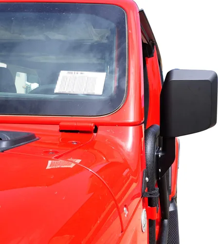 Vista 5 de Espejos laterales para puerta tubular de media puerta, espejos retrovisores laterales para Jeep Wrangler CJ7 YJ TJ JK JL/Gladiator JT/Cherokee XJ