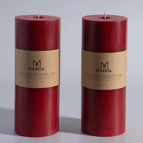 Vista 87 de MOZEAL Juego de 3 velas sin perfume vertidas a mano de 3 x 6 pulgadas, velas tipo pilar sin goteo, combustión de larga duración, aproximadamente 120