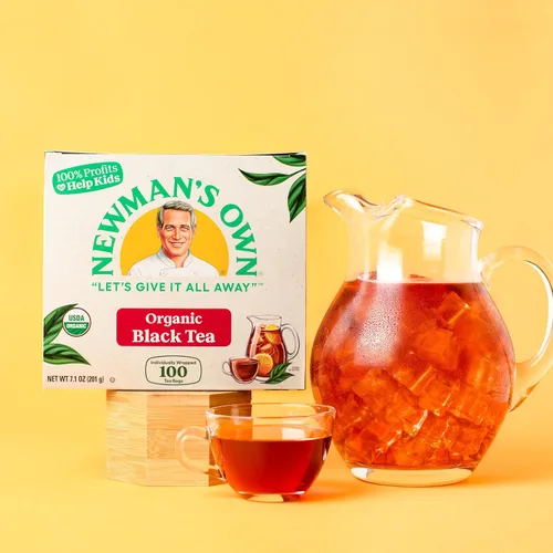 Vista 6 de Newman's Own - Té negro orgánico fuerte y robusto con 100 bolsas de té por caja (paquete de 2) certificado por USDA que contiene cafeína