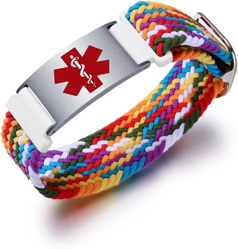 Vista 52 de Pulseras deportivas personalizadas de alerta médica para mujeres y hombres – Pulseras de identificación médica personalizadas con grabado gratuito