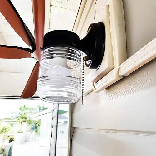 Vista 4 de Paquete de 2 interruptores de luz para ventilador de techo, Zing Ear ZE-109, bronce fácil de instalar, cables de extracción de encendido y apagado