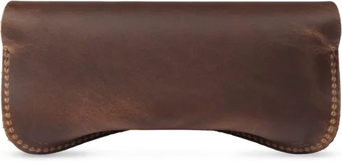 Vista 8 de Londo Funda de piel auténtica para gafas, gafas de sol, gafas y gafas con imán, CanelaEscapada nocturna