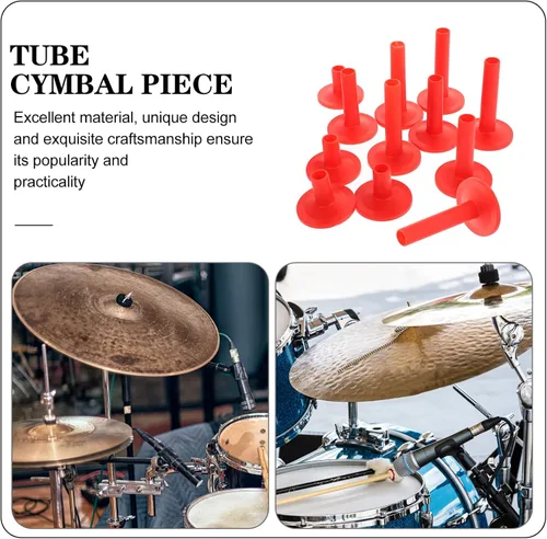 Vista 5 de Tubo de platillo, 12 piezas, accesorios de repuesto para platillo, soporte de platillo, funda de tambor para percusión, piezas de platillo rojo
