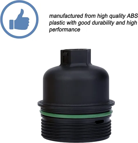 Vista 4 de ONER Conjunto de tapa de carcasa para filtro de aceite y filtro de aceite, apto para Maserati Ghibli V6 3.0L 2014-2019, Maserati Quattroporte V6