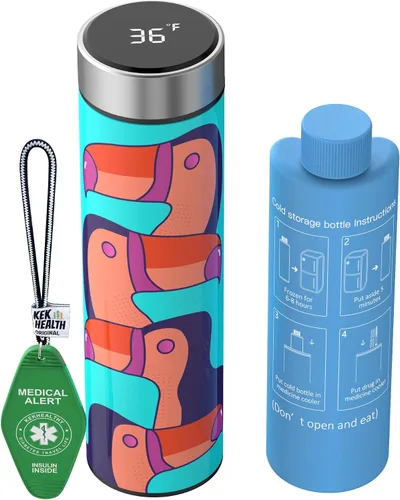 Vista 18 de Slim 16H Estuche de viaje para enfriador de insulina con etiqueta médica de viaje QR, bolsa de viaje para medicamentos portátil con enfriador