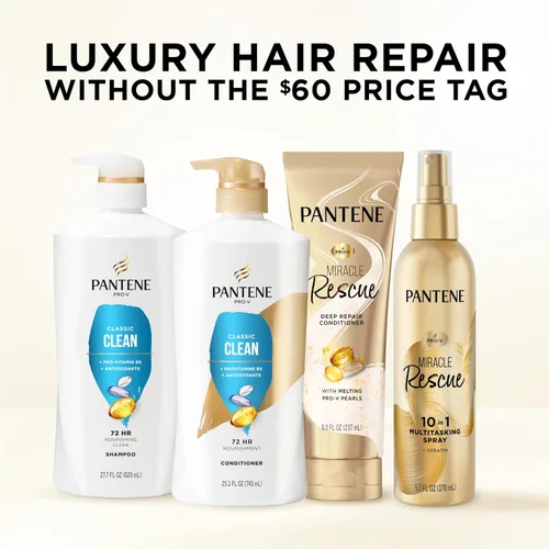 Vista 7 de Pantene Champú, Classic Clean - Nutrientes Pro-V para cabello seco, teñido y teñido, cabello de aspecto saludable cada lavado, rico en Limpieza
