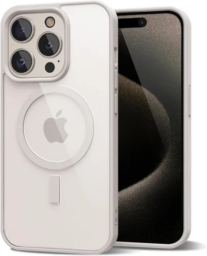 Vista 185 de oakxco Funda magnética transparente compatible con Magsafe, bonita funda delgada y transparente de poliuretano termoplástico no amarillenta, carcasa