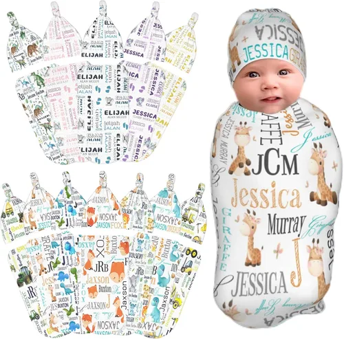 Vista 10 de Manta personalizada para bebé y niño con nombre, mantas de bebé personalizadas para niñas y niños con nombre, artículos personalizados para bebés