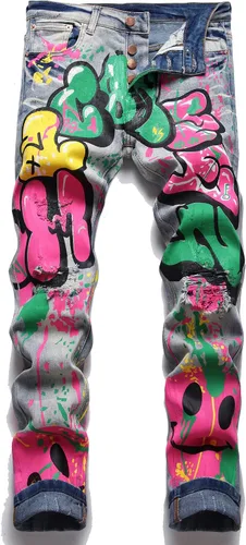 Vista 167 de Enrica Pantalones vaqueros estampados casuales para hombre