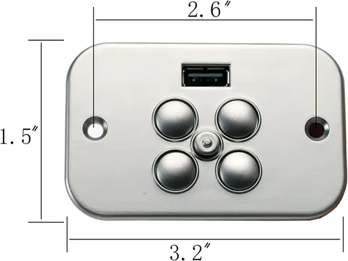 Vista 2 de Silla reclinable eléctrica Raffel Systems 5 botones 5 Pin Control de mano Modelo CTR UR2 08 BA Reemplazo con USB