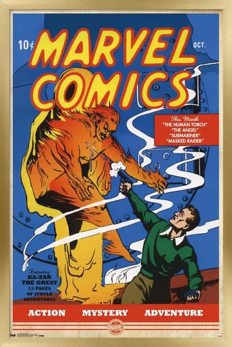 Vista 18 de Trends International Marvel Comics - Póster de pared de The Very First Marvel Comics #1, 14.725 x 22.375 pulgadas, versión enmarcada de madera