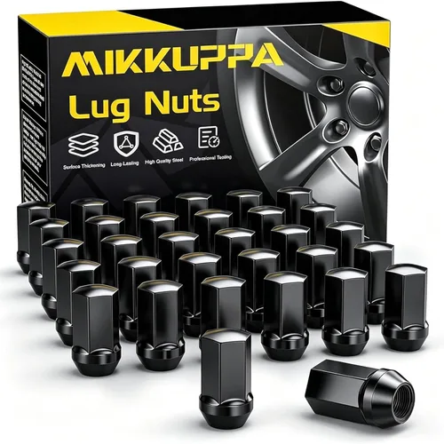 Vista 9 de MIKKUPPA 20 tuercas de llanta OEM 9/16-18, repuesto para Dodge Dakota 2006-2010, Durango 2004-2009, ruedas Ram 1500 Factory 2002-2010, asiento negro