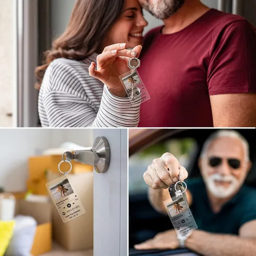 Vista 6 de Double Sided Custom Keychain With Picture Alloy Color Printing Personalized Photo Keychain Customizable Text Gifts