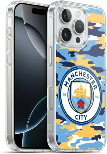 Vista 91 de Head Case Designs Funda de gel con licencia oficial del Manchester City Man City FC Blue Moon Badge Camou [protección de grado militar] compatible