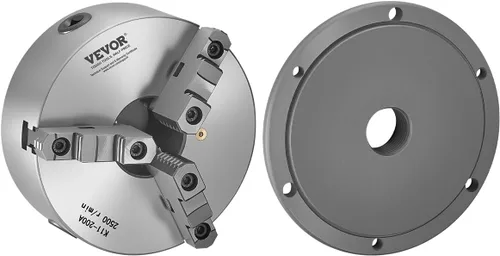 Vista 12 de VEVOR - Portabrocas para torno de 6 mandíbulas, 6 pulgadas (152 mm), portabrocas autocentrante con placa de respaldo D1-4 Cam Lock, rango