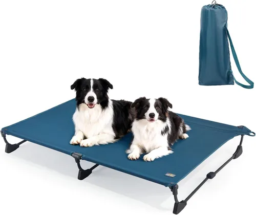 Vista 10 de CANINE CANYON Catre antideslizante mejorado, cama elevada grande para perros, catre plegable portátil para exteriores, para campamento/hogar, a