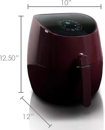 Vista 8 de Freidora de aire digital de 3.5 cuartos de galón y multicocina, circulación de aire caliente sin aceite con 7 funciones de cocción preestablecidas