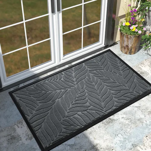 Vista 33 de Yimobra Tapete para puerta delantera para interiores y exteriores, 29.5 x 17 pulgadas, impermeable, para todas las estaciones, para entrada