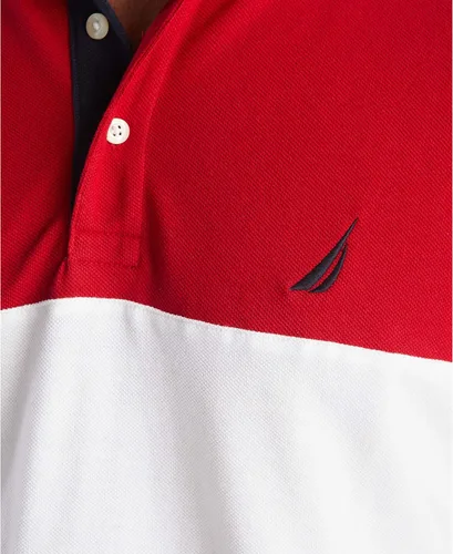 Vista 5 de Nautica Polo de manga corta 100 algodón con bloques de color piqué para hombre